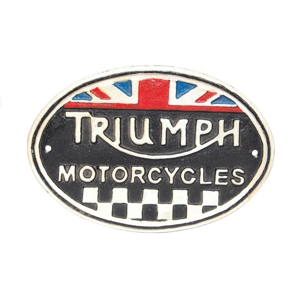 Cast Iron &quot;TRIUMPH MOTORCYCLE&quot; Wall Plaque