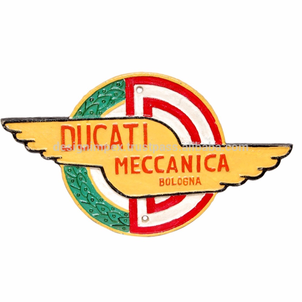 Cast Iron "DUCATI MECCANICA" Wall Plaque